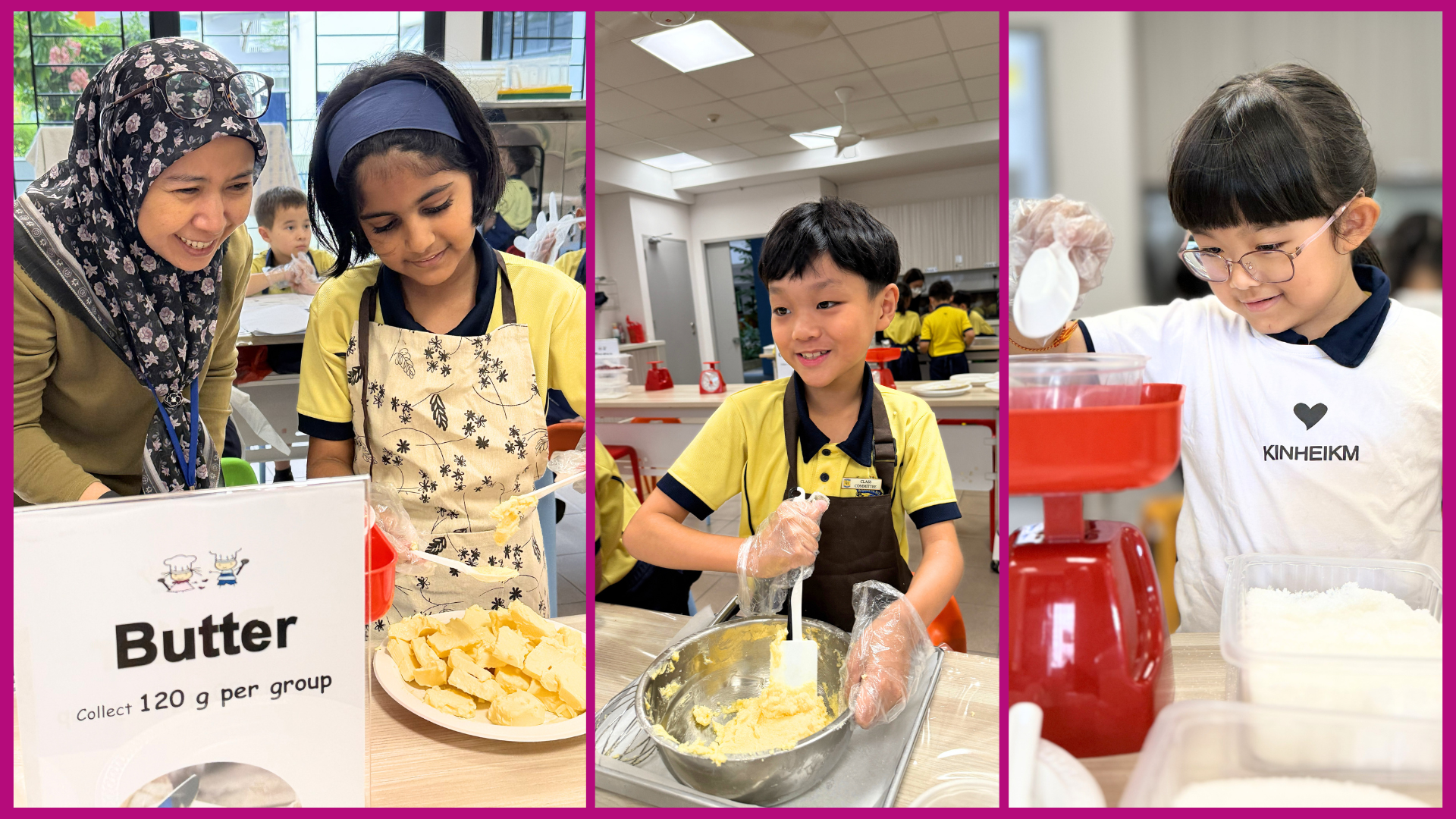 P2 students preparing ingredients